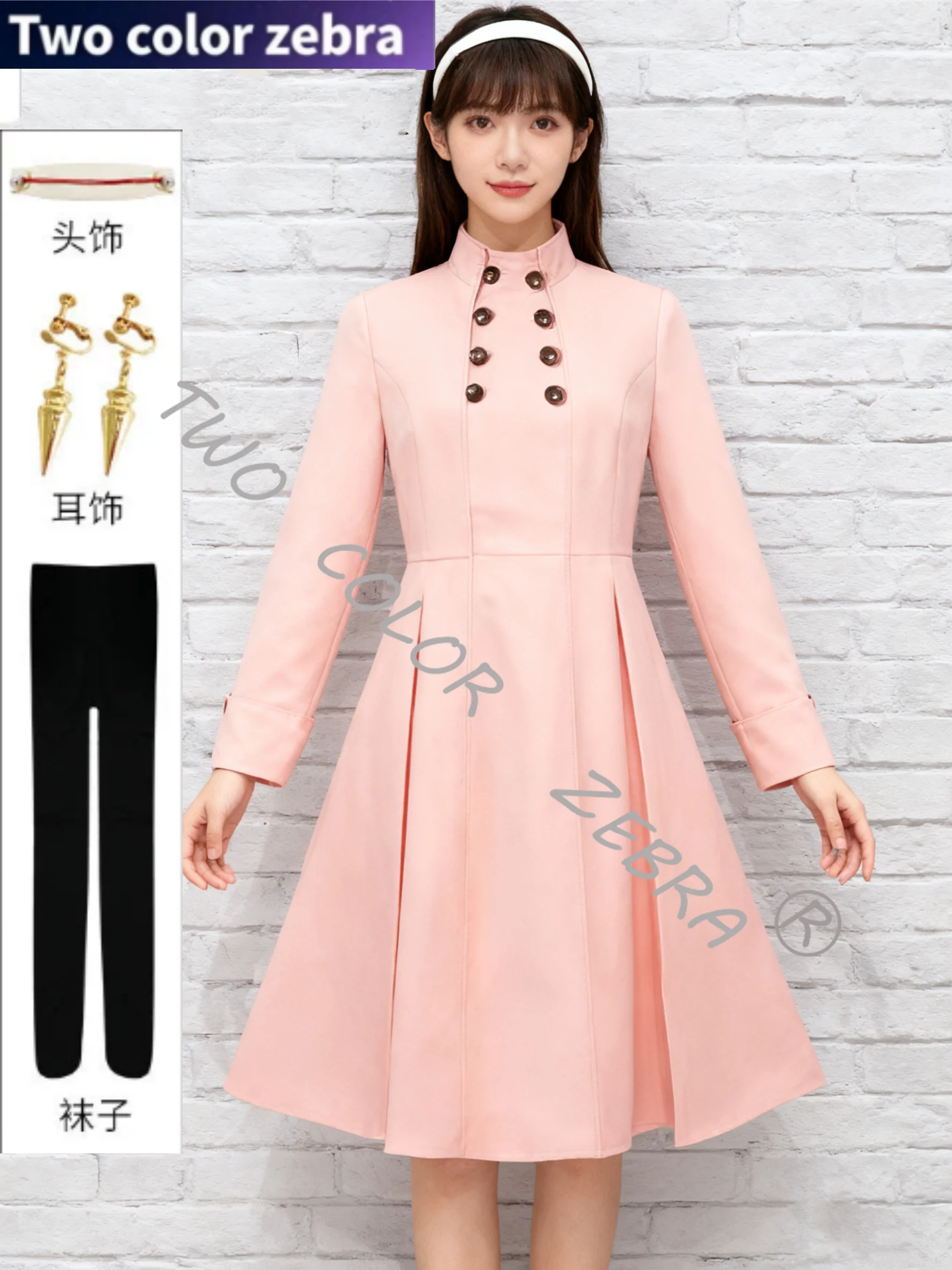 

Japan Anmie Yor Pink Windcheater and Socks&Earrings Cosplay Costume Suit Girl For Hallooween Party Suit