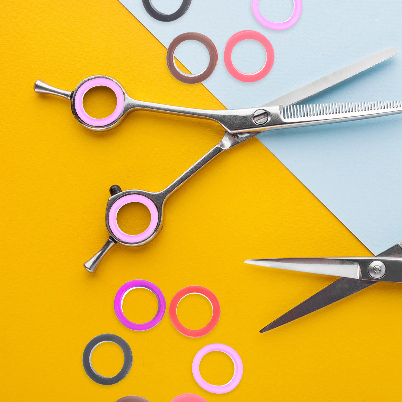 

12Pcs Silicone Finger Rings for Scissors Hairdressing Grooming Scissor Inserts Soft Non-Slip Protective Rings for Stylist