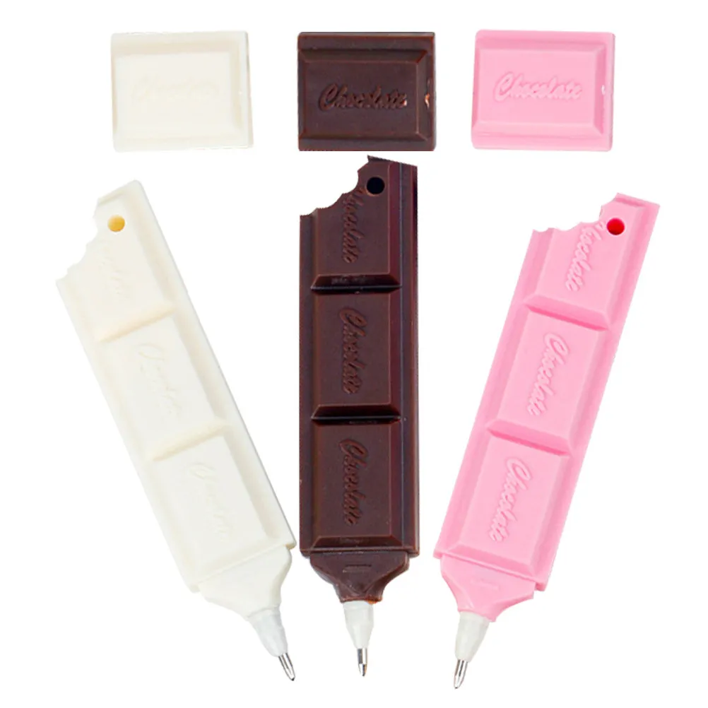 

3Pcs Unique Chocolate Inspired Ballpoint Pen Cartoon Design Aesthetic Cute Stationery Set for Writing Notetaking School Office