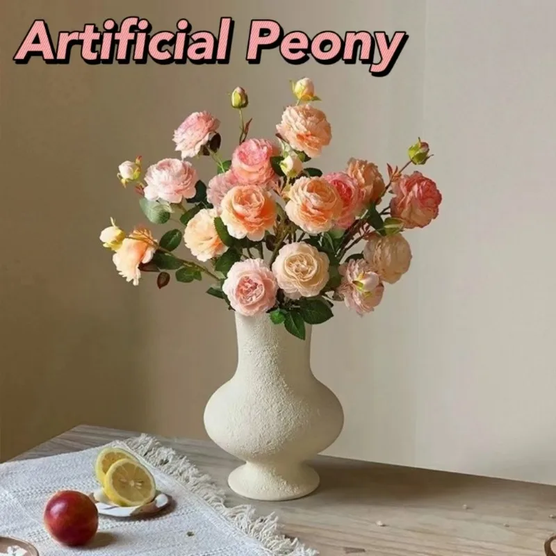 Künstliche Blumen, Seide, Pfingstrose, Hortensie für Wohnzimmer, Heimdekoration, Hochzeit, Brautstrauß, künstliche Pflanzen, Tischzubehör