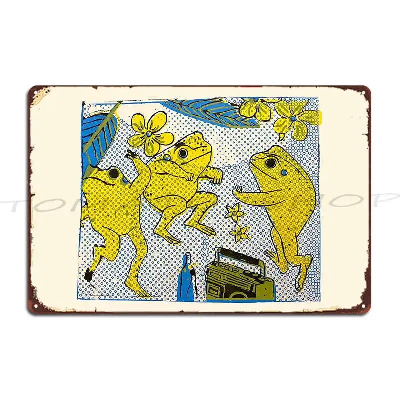 Frogs Dancing Frog Ida Rentoul Outhwaite Vintage Fairy Dancing in Daisies With a Frog illustration Metal Plaque Poster