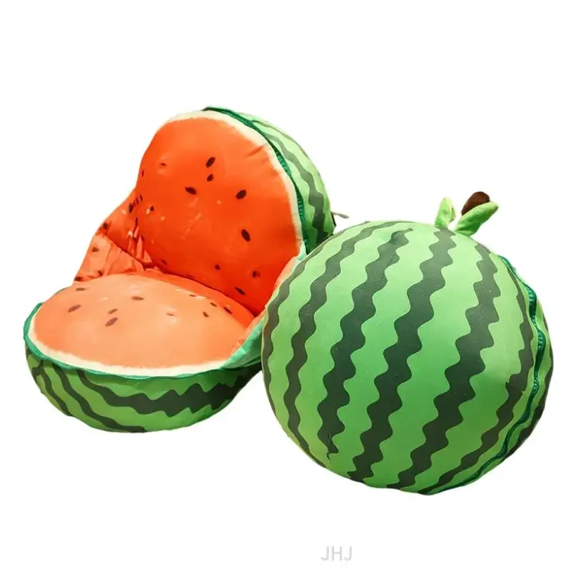 Large Kawaii Watermelon Plush Toy Stuffed Plant Cushions Lovely Cartoon Fruits Pillow Soft Juguete For Children Birthday Gifts