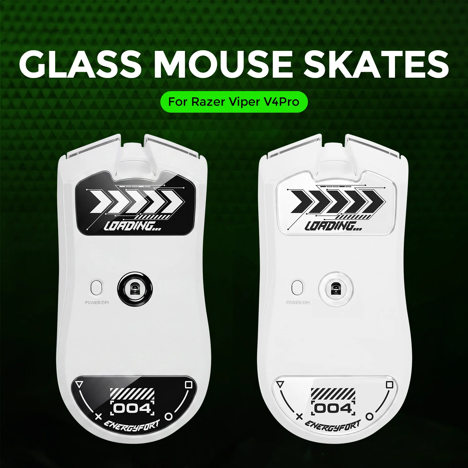 Mouse Skates for Razer Viper V4 Pro Glass Feet Pads 2.5D Round Edge Smooth Glidefor FPS Gaming Mice