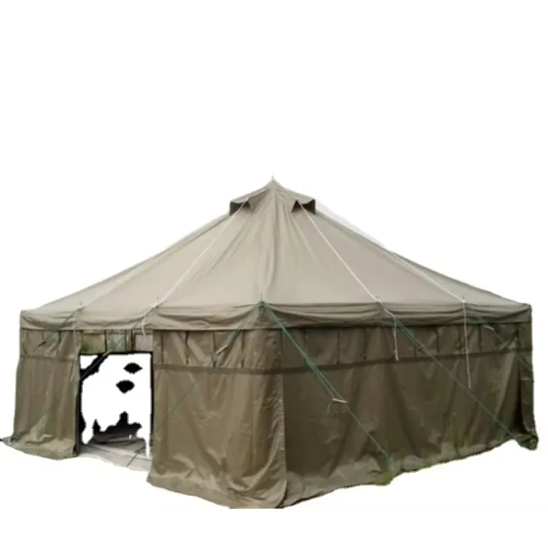

Wholesale Steel Frame Outdoor Winter Green Canvas Camping Tent