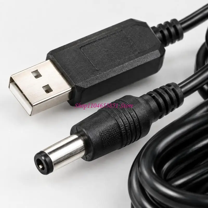 USB to 5.5x2.1mm Boost Cable with 21V 0.3A Output and Center-Positive Round Power End for Rechargeable Batteries, 2-Pack