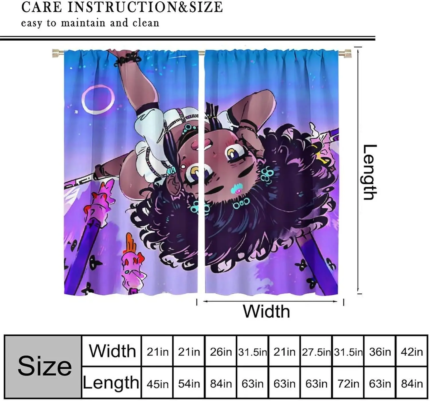 African American Girl Curtains Black Girl Magic Blackout Window Treatment for Kid Girls Boys Bedroom Home Decror Window Drapes