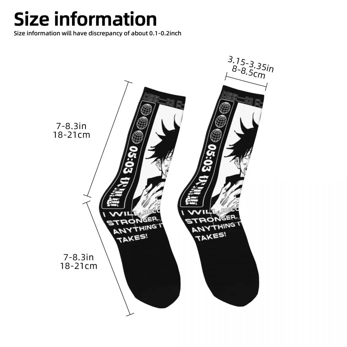 Colorful Fushiguro Megumi Sports Socks Anime Polyester Long Socks for Women Men Sweat Absorbing