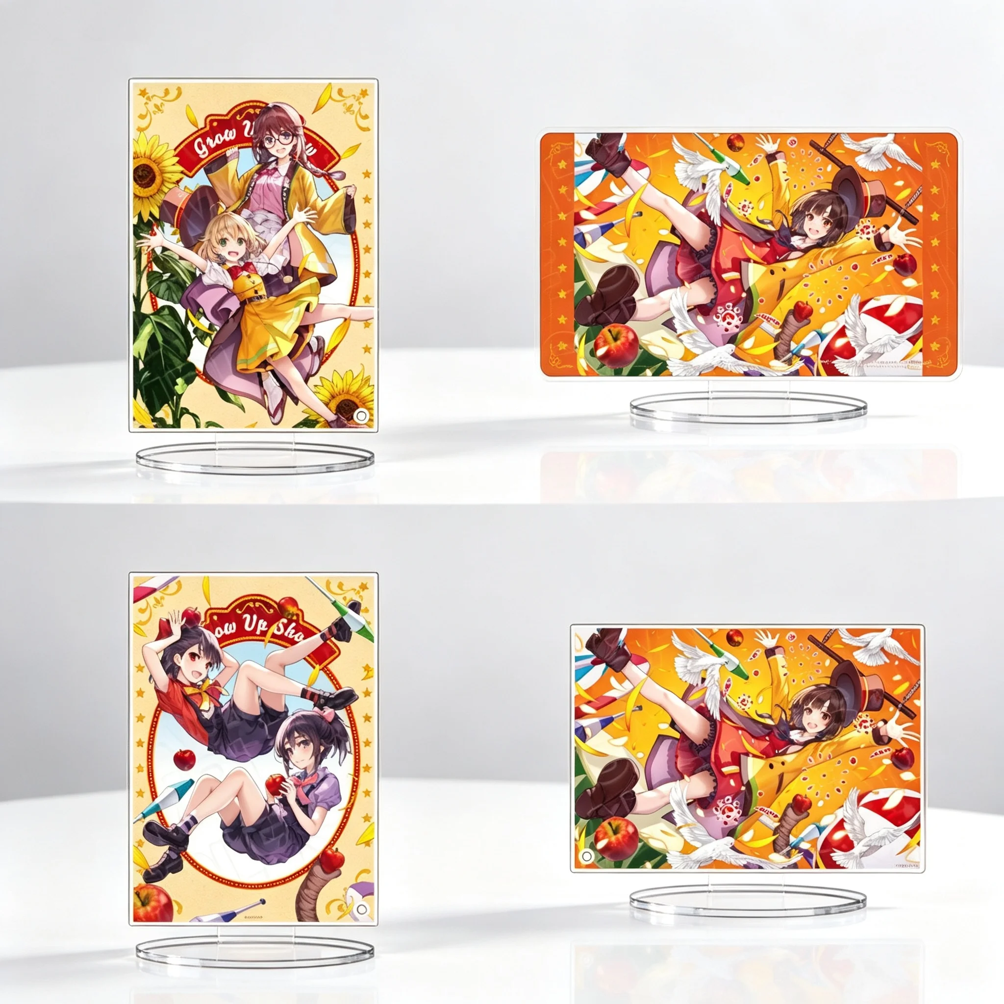 Anime Grow Up Show: The Sunflower Circus Troupe Mizuka Tsurumaki Rectangle Acrylic Stand Model Plate Keychains Desk Decor