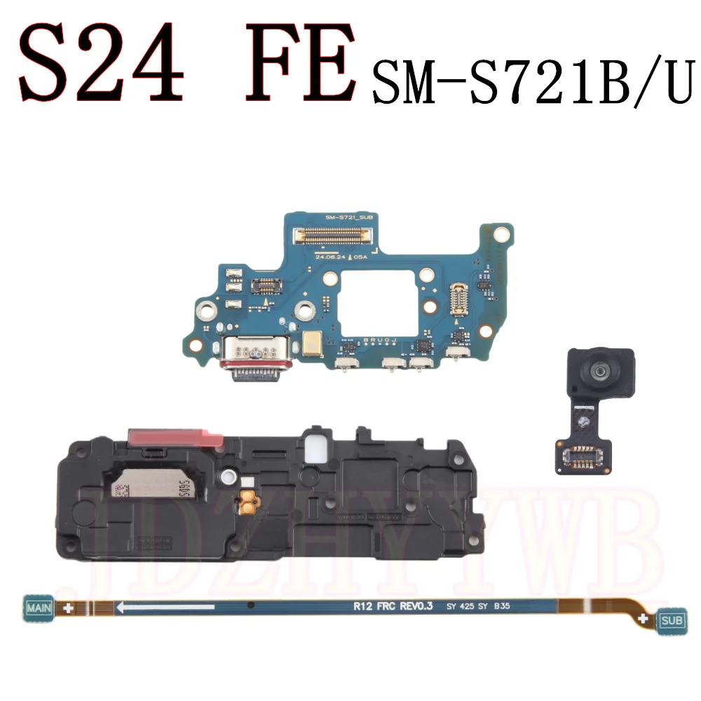 Charging Port Board For Samsung Galaxy S24 FE S24FE Loudspeaker Ringer Buzzer Fingerprint Scanning Sensor Signal Flex Cable