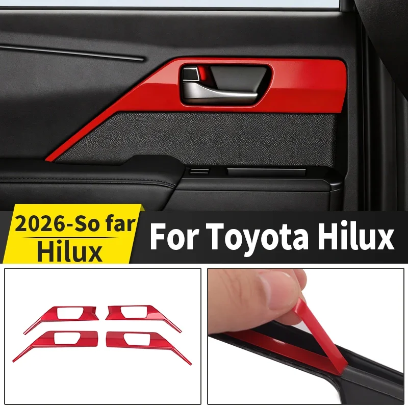 

Декоративная накладка на внутреннюю ручку двери для Toyota Hilux SR5 2026 года, защита от царапин, украшение, автомобильные аксессуары для интерьера