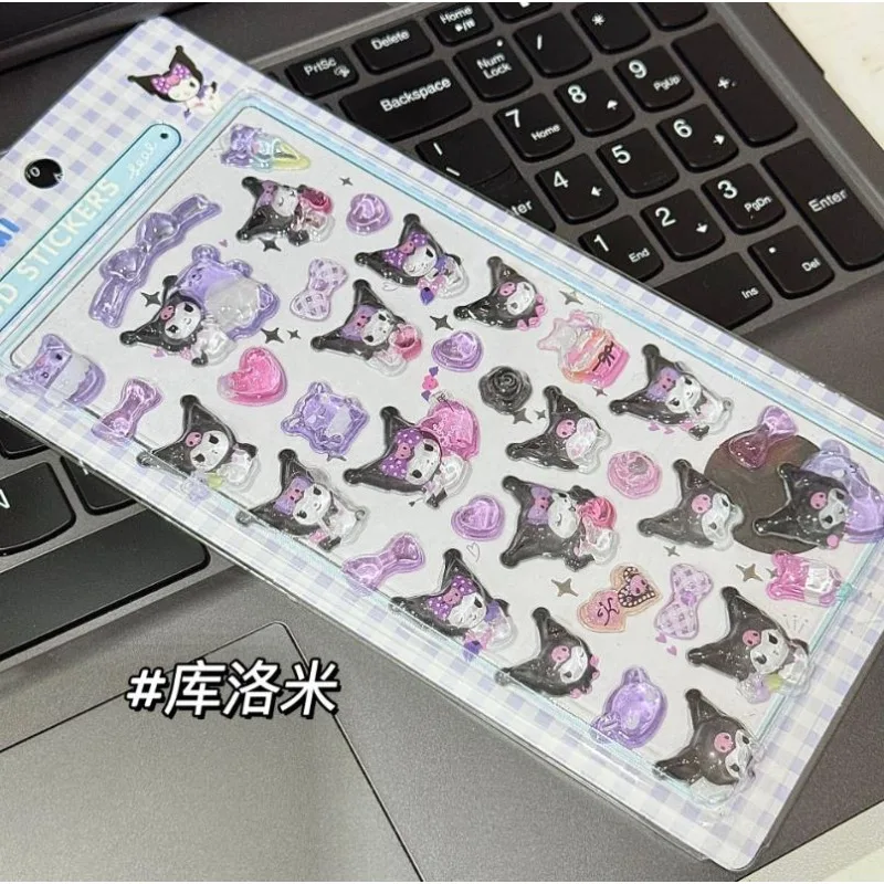 2025 Hot New Sanrio's  three-dimensional crystal stickers, featuring Melody Kitty and Cinnamon Dog, for decorating phone cases