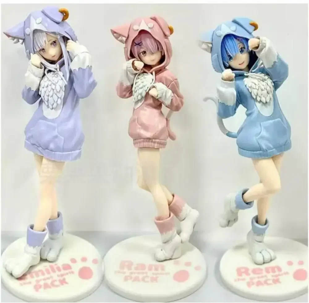 2025 Anime Re: la vida en un mundo diferente de Zero kawaii Rem figura Ram PVC modelo Emilia estatuilla pasatiempos juguetes para regalo de cumpleaños