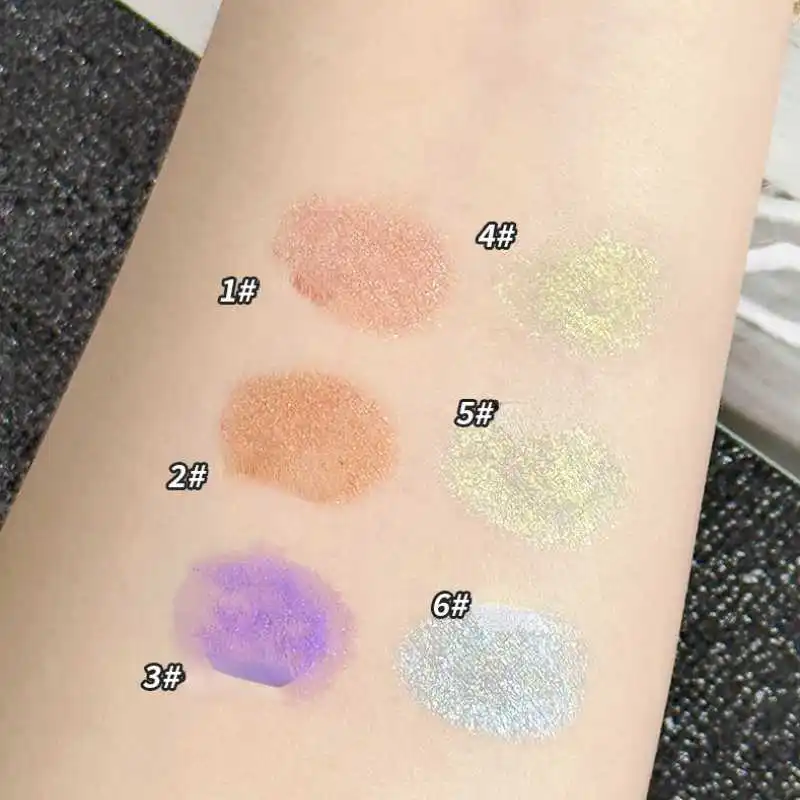1 lápiz de sombra de ojos delineador de ojos resistente al agua brillante, antimanchas, sedoso, iluminador, púrpura/azul/verde, adecuado para maquillaje de escenario