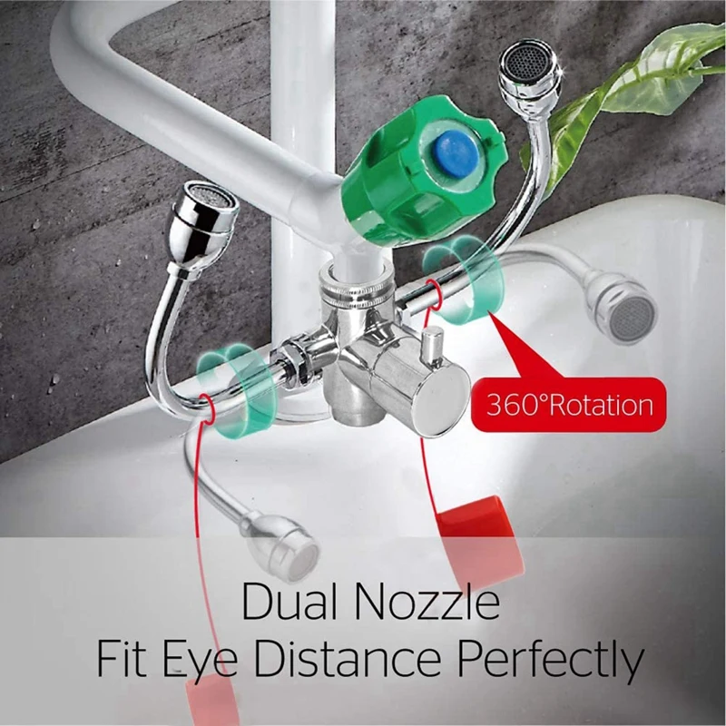 Emergency Eye Wash Station - Faucet Mounted Eyewash Unit for Sink Attachment, Eye Flush Solution for Lab, Factory-A23R