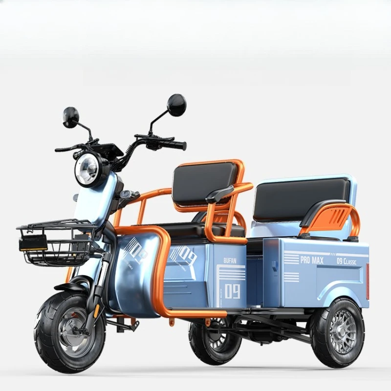 

Electric tricycle household with canopy battery car pulling goods small scooter