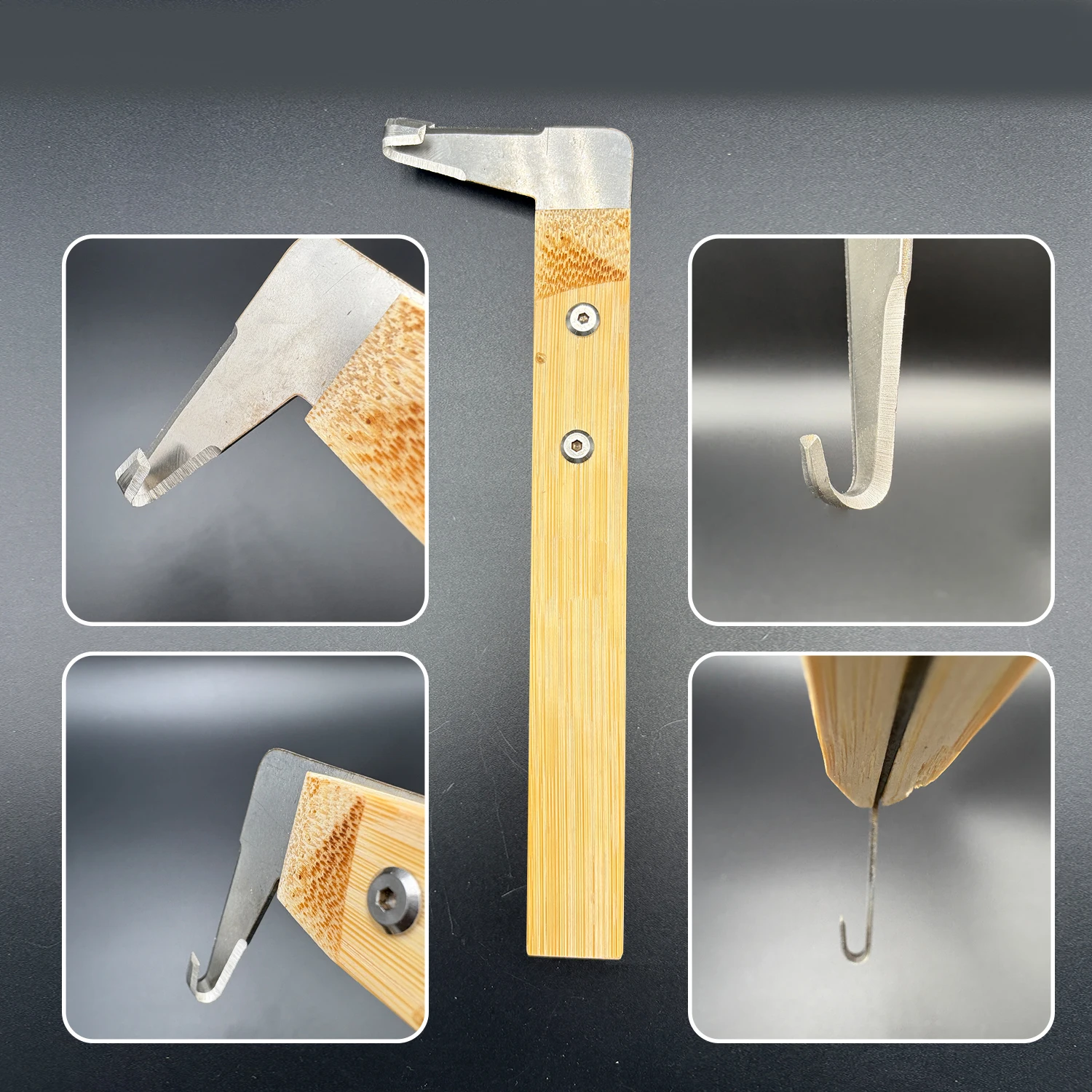 Wood handle  blade type truck lamp sealant removal cleaning agent cold glue scraper hook - 4-piece set