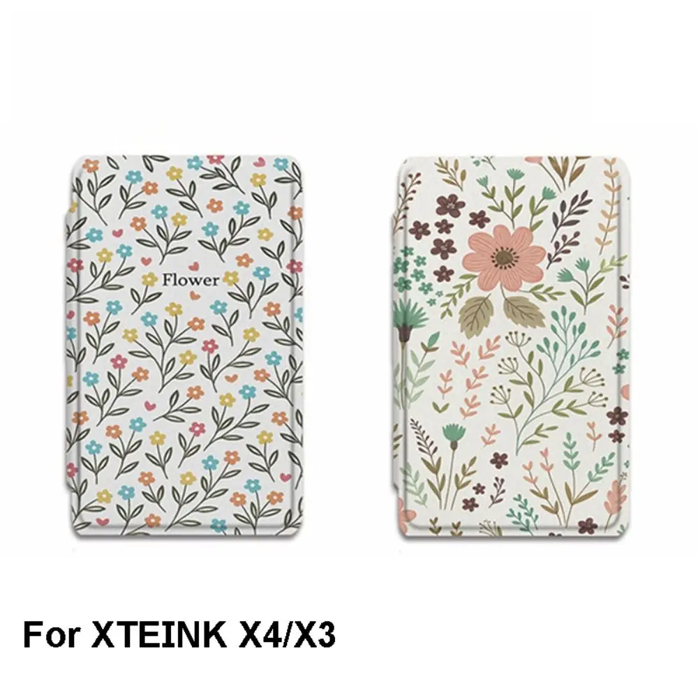 Floral Pattern Magnetic Case Anti-fall Shockproof Protective Cover Colorful Anti Scratch Folio Shell for XTEINK X4/X3