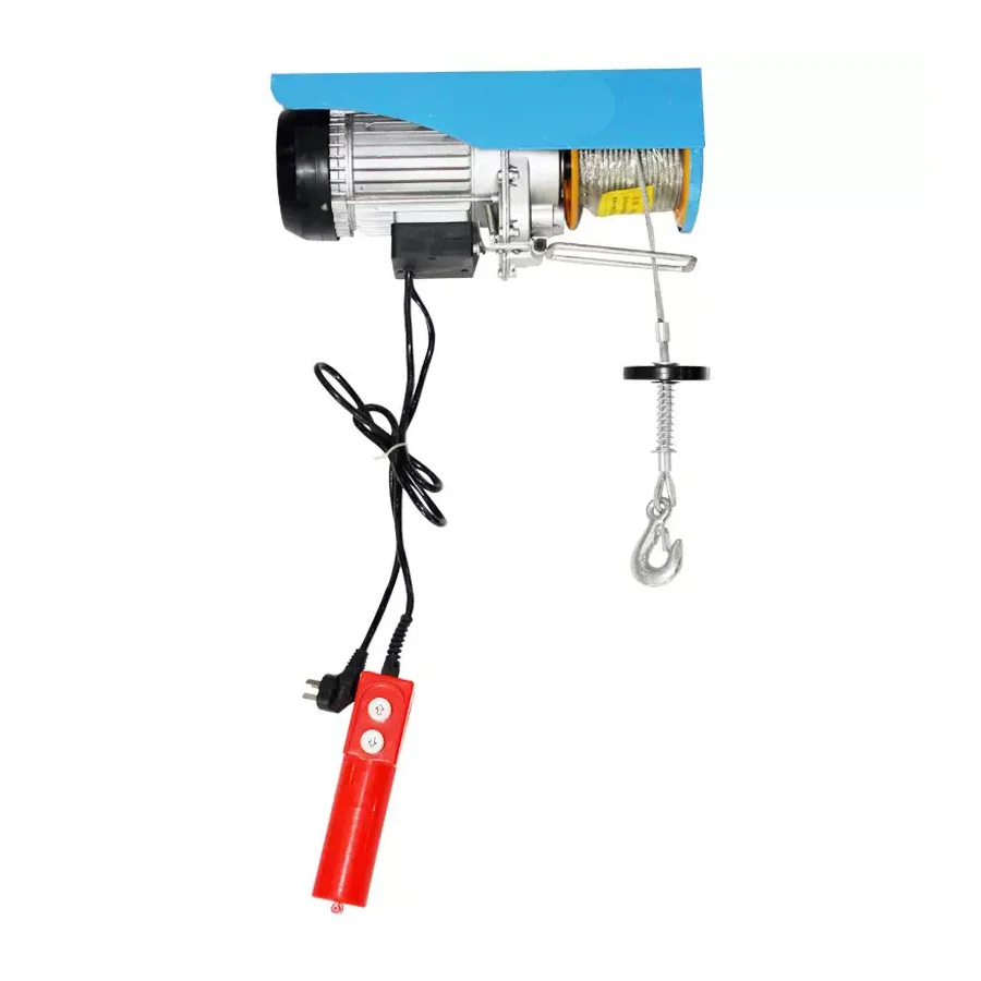 300kg Quiet Portable Mini Electric Hoist Remote Control 220V Wire Rope Sling for Lifting