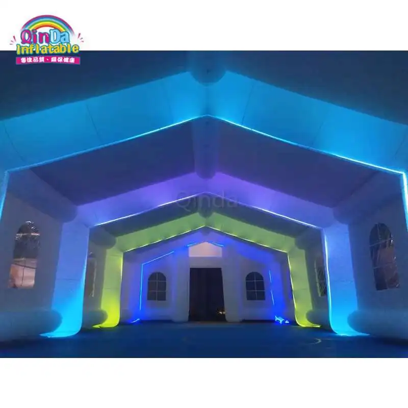 Customized 200 Square Meters Inflatable Party Wedding Tent With LED Lights