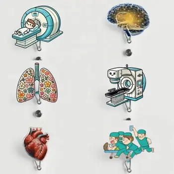 قطعة واحدة من بكرة شارة الممرضة القابلة للسحب من الأكريليك ث...