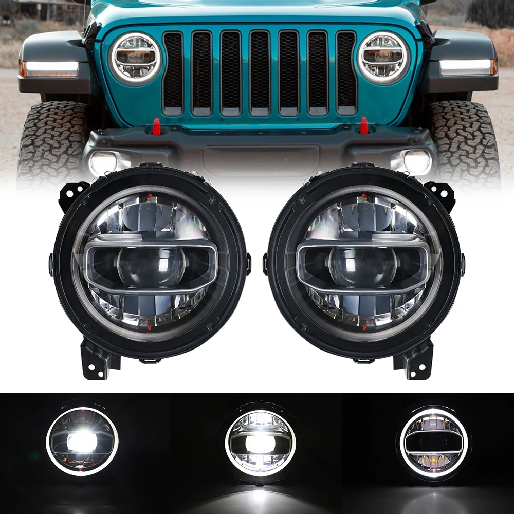 

9 Inch LED Headlights Hi/Low Beam DRL Lights for Jeep Wrangler JL JLU JT Rubicon 2018-2024 E24 e-Mark Certificate