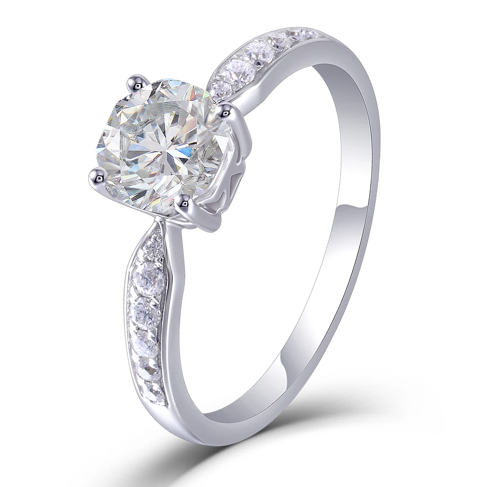 

Seasons of Shine Sterling Silver Classic 1.5CT FG Color Moissanite Round Cut Engagement Ring for Women Anniversary Ring