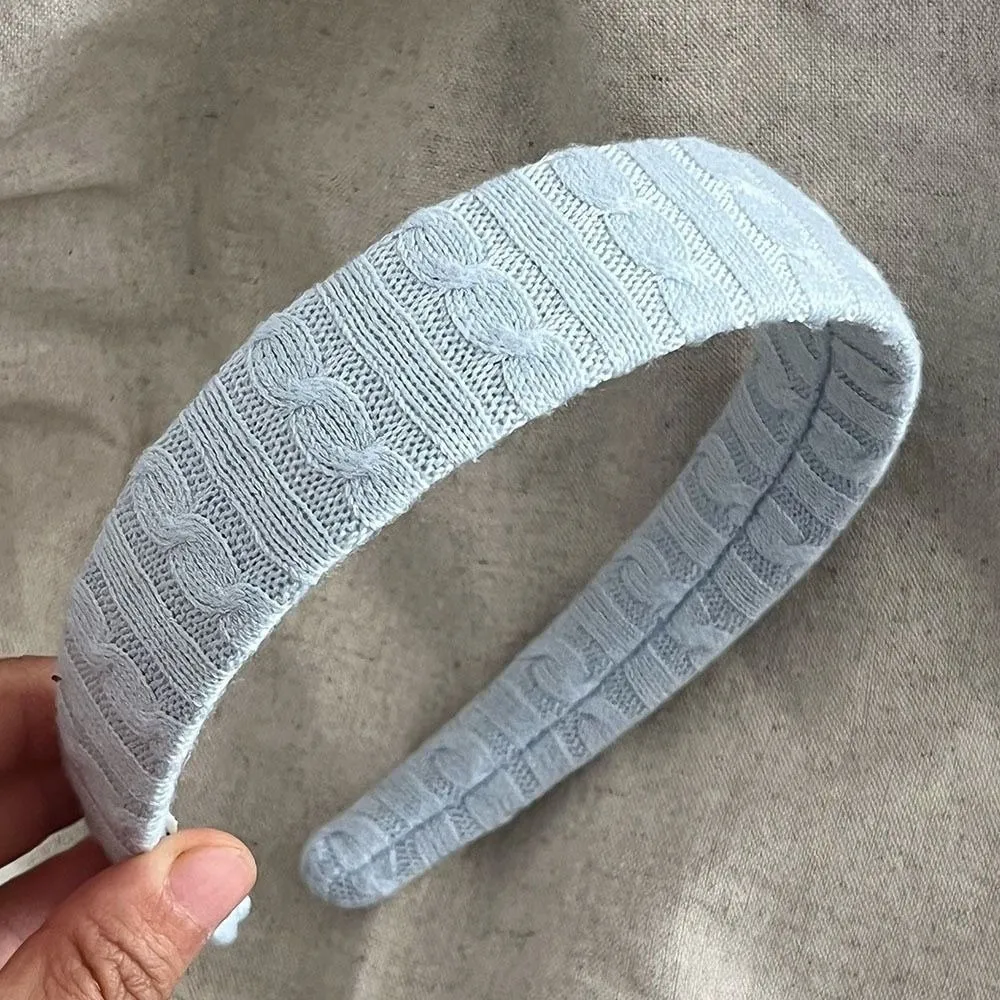 Knitting Construction Cable Knit Headband Korean Style High Crown Hair Hoop Accessories Soft 3CM Width Knitting Fabric Headbands