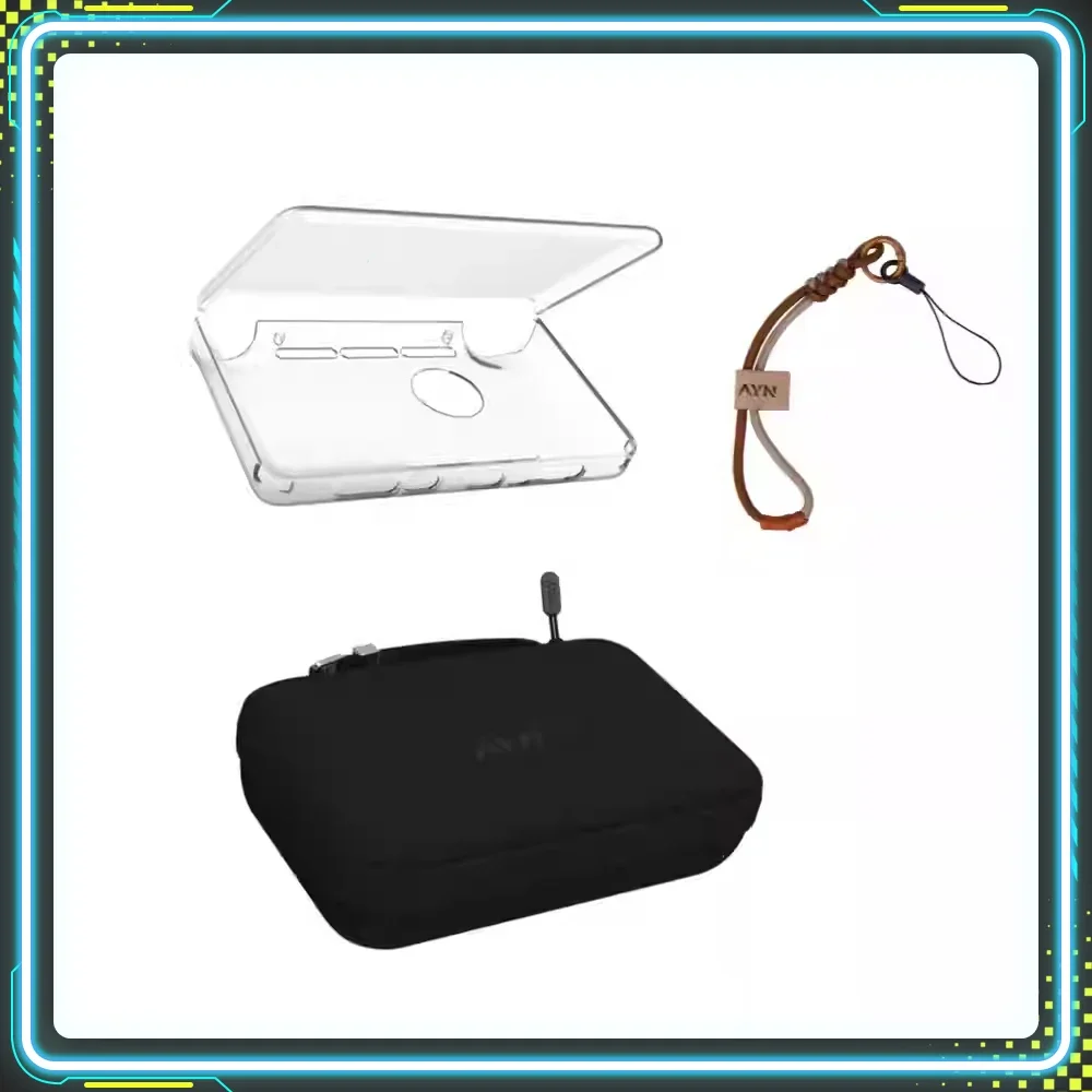 

AYN THOR Double-Screen Clamshell Handheld Accessories Storage Bag Set Protective Case Soft Pouch Lanyard AYN THOR Game Console