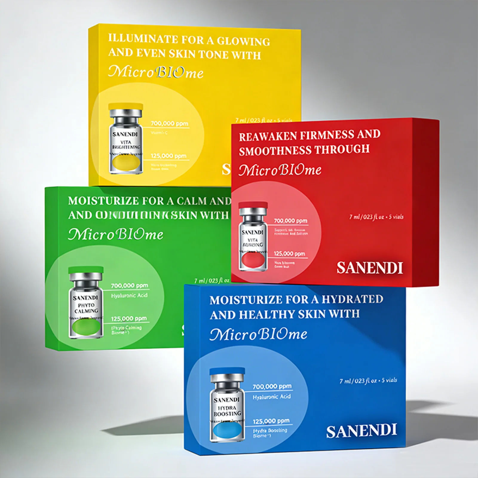 Sanendi Facial Deep Moisturizing Skin Care Set Active Microbial Brighten Serum Collagen Gentle Soothes Sensitive Skin