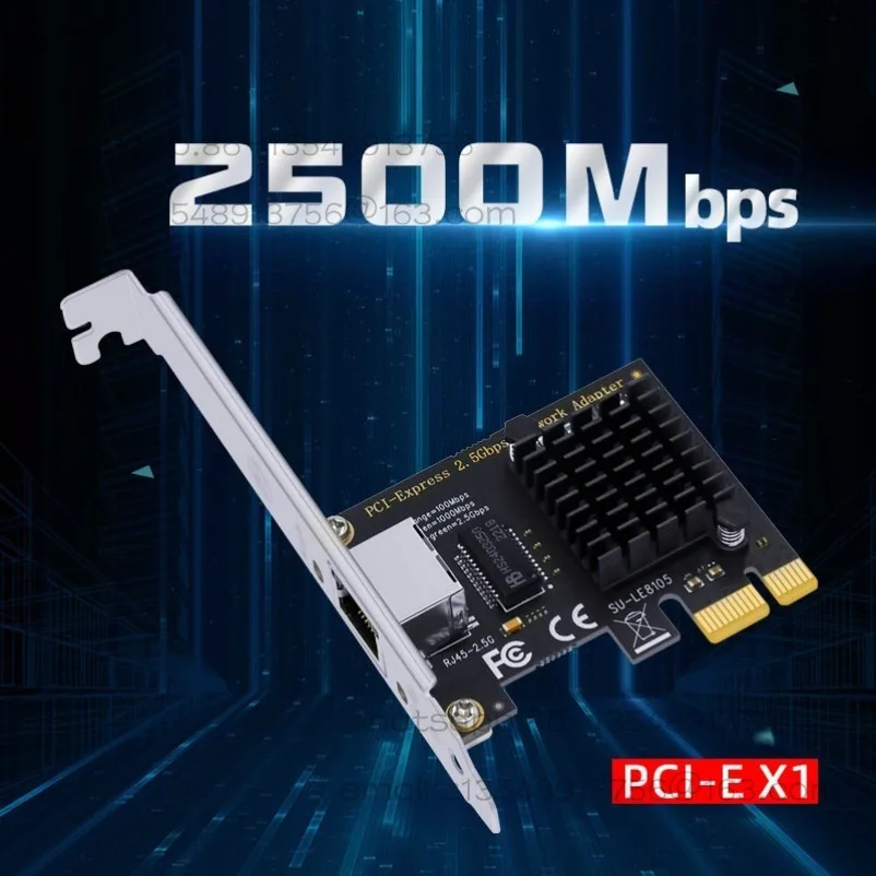 PCI-E Gigabit Network Interface Card Desktop 2.5G Wired Network Interface Card PCI-E Diskless Network Interface Card 2500M