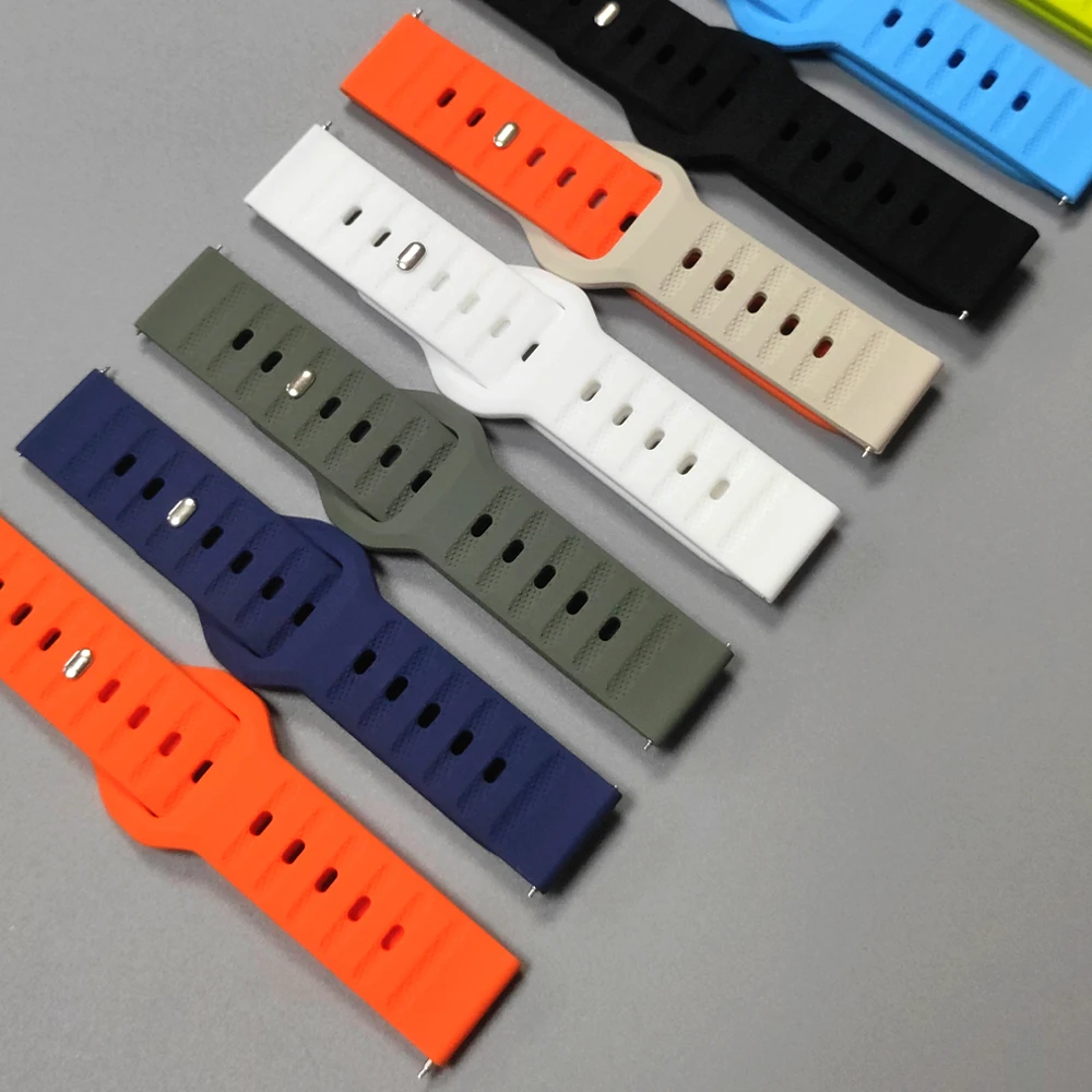 20mm 22mm Silicone Strap for Samsung Galaxy Watch 7/6/5/4 44mm 40mm 6/4Classic 43mm 47mm Band Bracelet for Huawei Watch GT5 4Pro