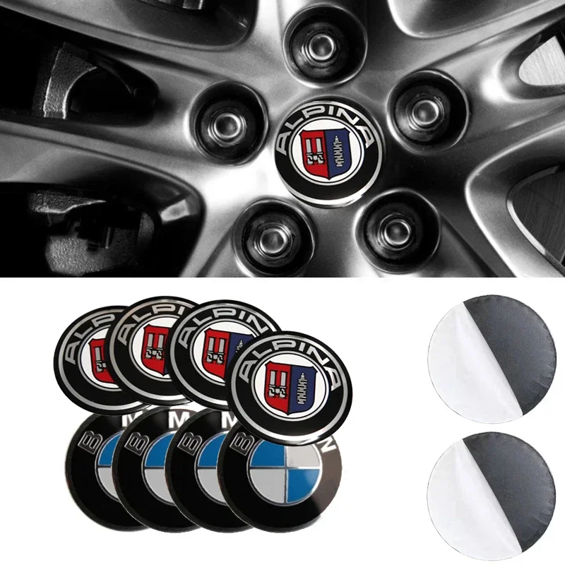 4PCS 56mm Car Wheel Center Sticker Hub Decal Emblem for BMW Alpina M Power F30 F20 F10 F32 F34 F36 E36 E39 G30 G01 G20 G18 G05