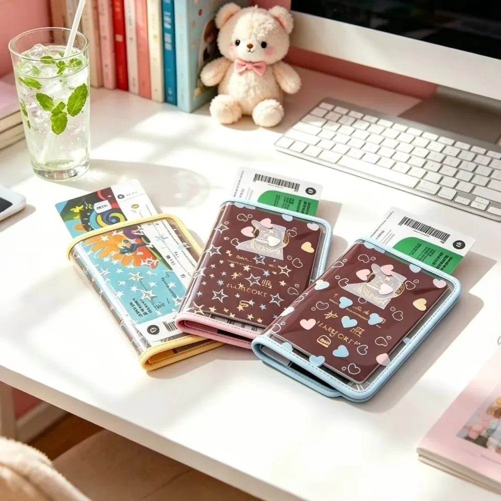 New Ultra-thin Card Holder Multifunctional Lightweight Passport Bag Sparkling Star Design Passport Holder Travel