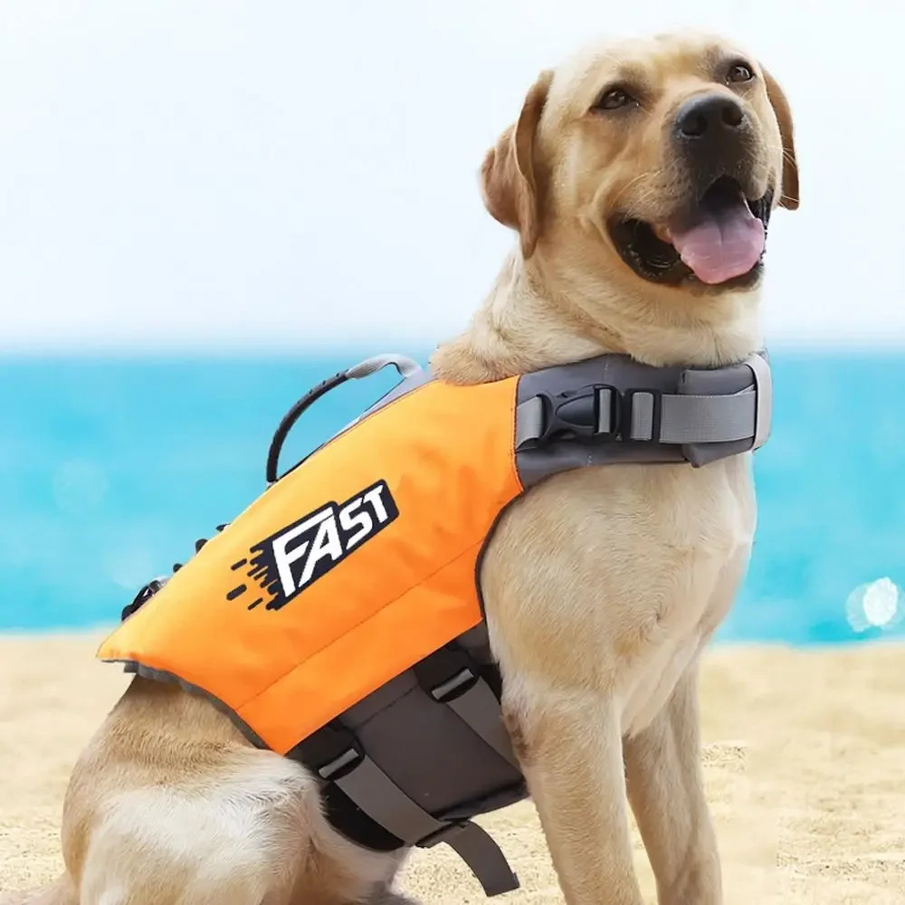 Practical Adjustable Pet Swimming Life Jacket Super Buoyancy Polyester Dog Safety Vest Reflective Puppy Swimsuit Pet Supplies