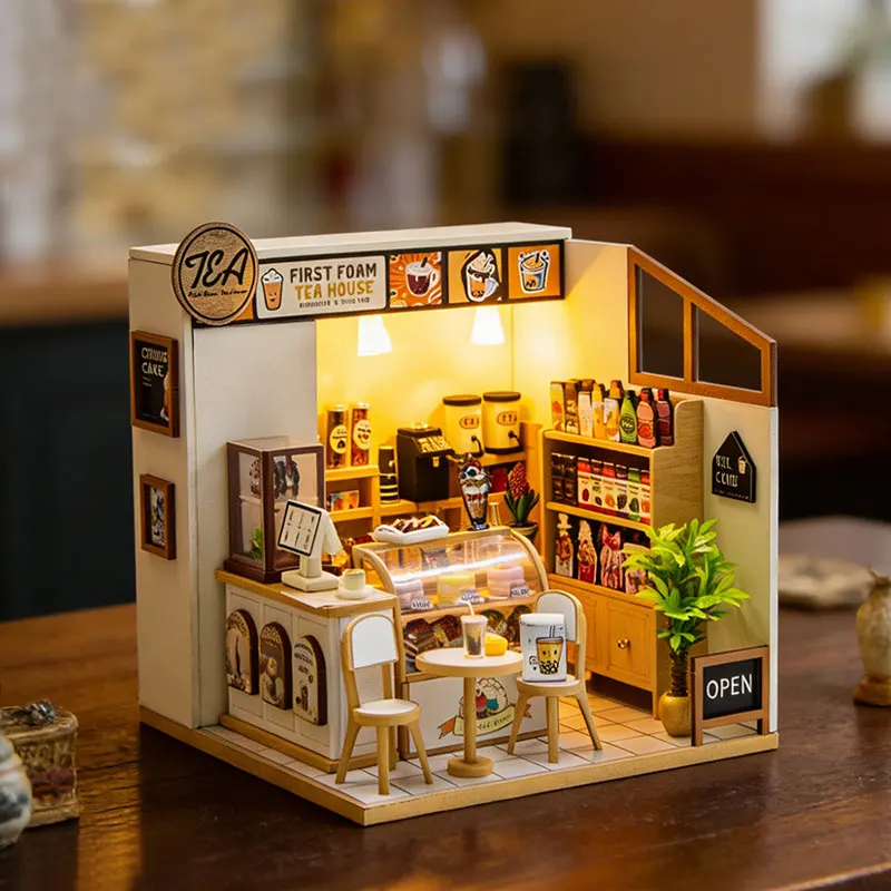 

Деревянный DIY кукольный домик-конструктор: миниатюрная мебель, 3D-пазл, модель для сборки, игрушки ручной работы для детей, подарок на день рождения для девочек