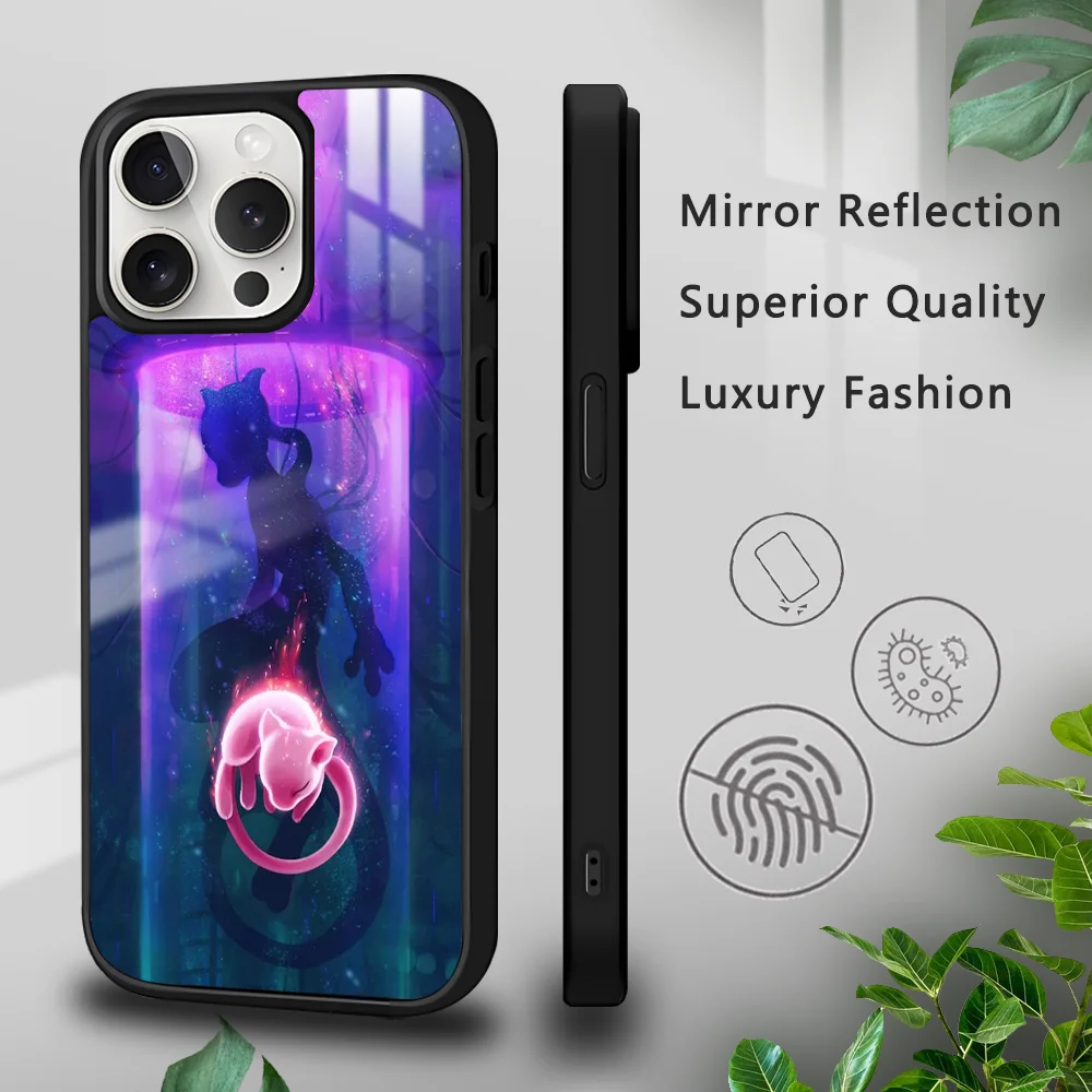 Mew and Mewtwo Phone Case For iPhone 16 15 14 13 12 11 Pro Xs Max Mini Plus Celulares Hard Funda