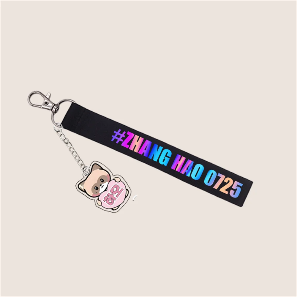 2pcs/set Kpop ZB1 ZEROBASEONE Cartoon Keychain Laser Rope PARKGUNWOOK HANYUJIN KIMGYUVIN ZHANGHAO Fans Gifts Collection