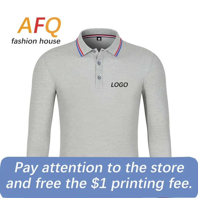 Work clothes polo shirt long sleeve custom advertising group clothing embroidery logo shirt enterprise lapel tooling printing