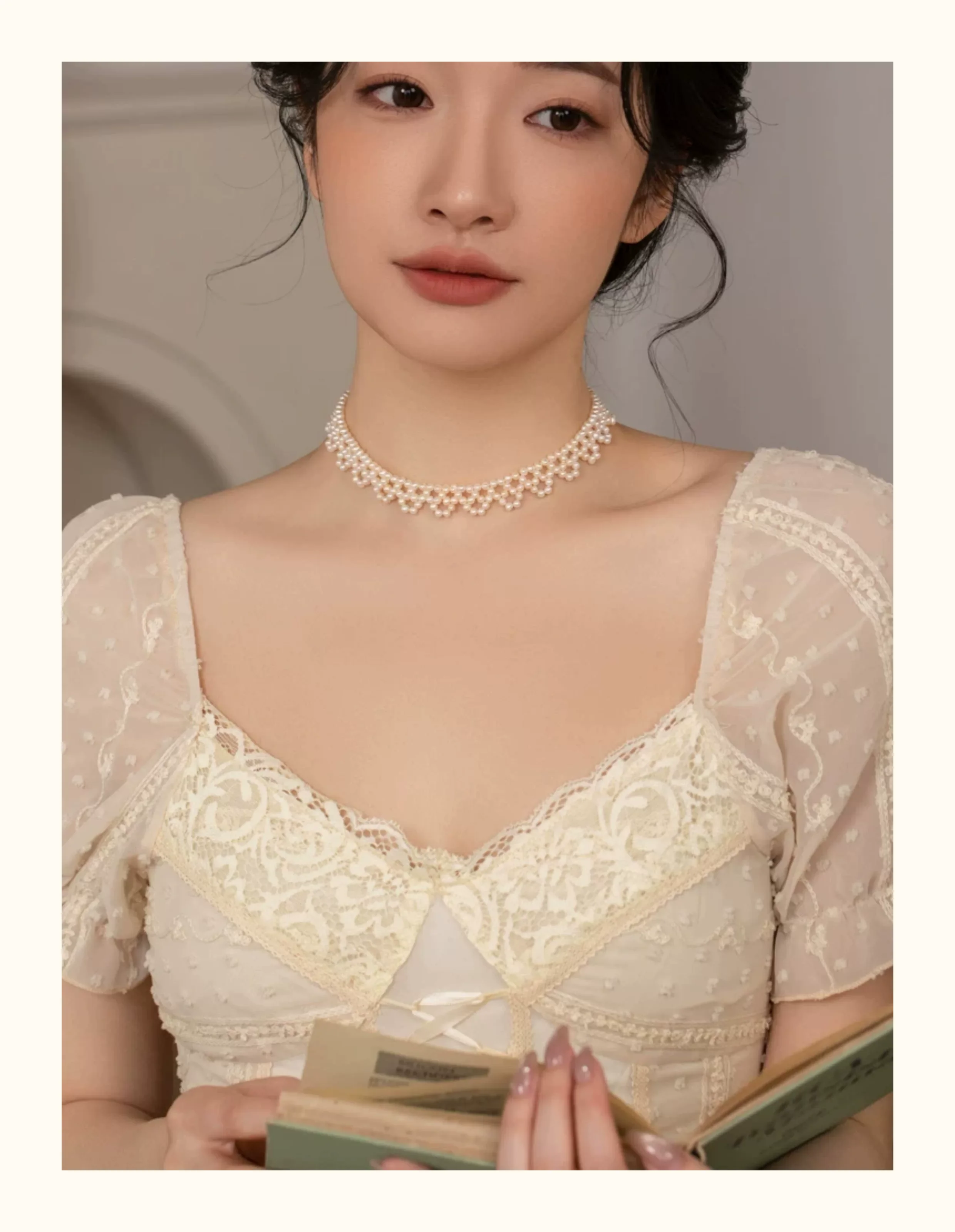 Fine jewelry Natural freshwater pearl choker necklace neck jewelry neck accessory scar cover neck chain bride weddinxl202607006g