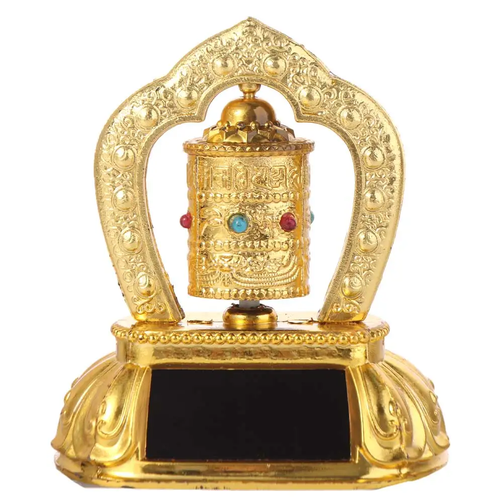 Solar Energy Solar Tibet Prayer Wheel Safety Symbol Car Ornament Car Prayer Scriptures Luxury Decorations Tibetan Prayer Wheel