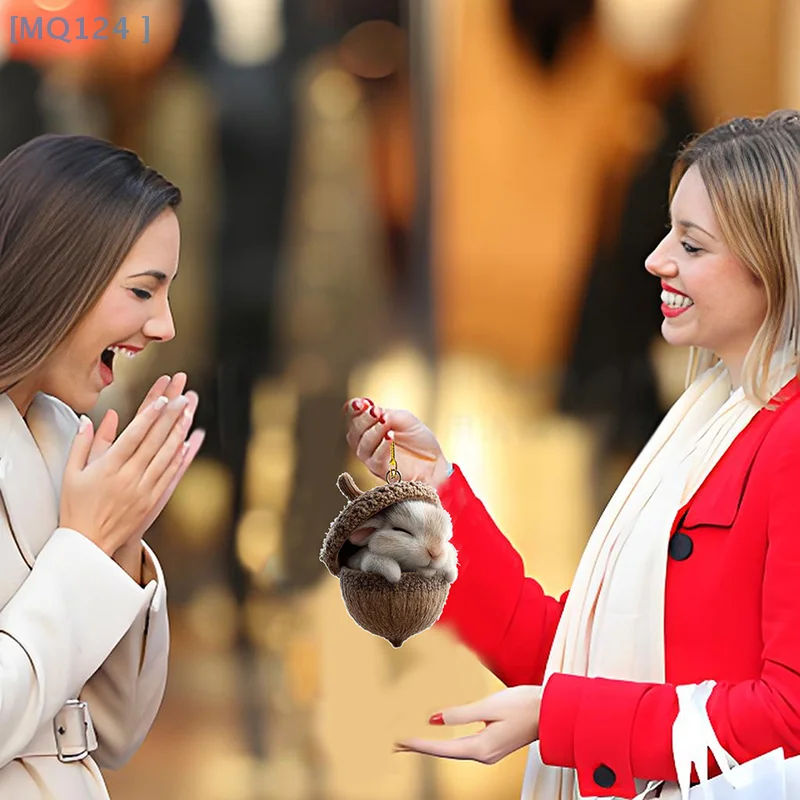 【MQ124】حلي على شكل حيوانات الغابة، زينة عيد الميلاد المسطحة المريحة ثنائية الأبعاد، 2026 زينة حيوانات مخروطية الصنوبر الجديدة