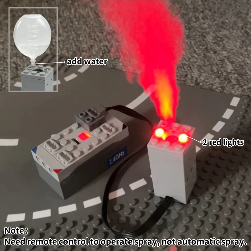 บล็อกอาคารสเปรย์อัตโนมัติควันไฟฟ้าไอเสียดัดแปลงกีฬารถ MOC ของเล่นชุดอุปกรณ์เสริมใช้งานร่วมกับ Legoeds