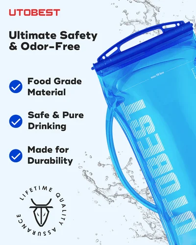 Imagen 2 del producto UTOBEST 1L/1,5L/2L/3L vejiga de hidratación depósito de agua bolsa de agua sin BPA para correr ciclismo senderismo