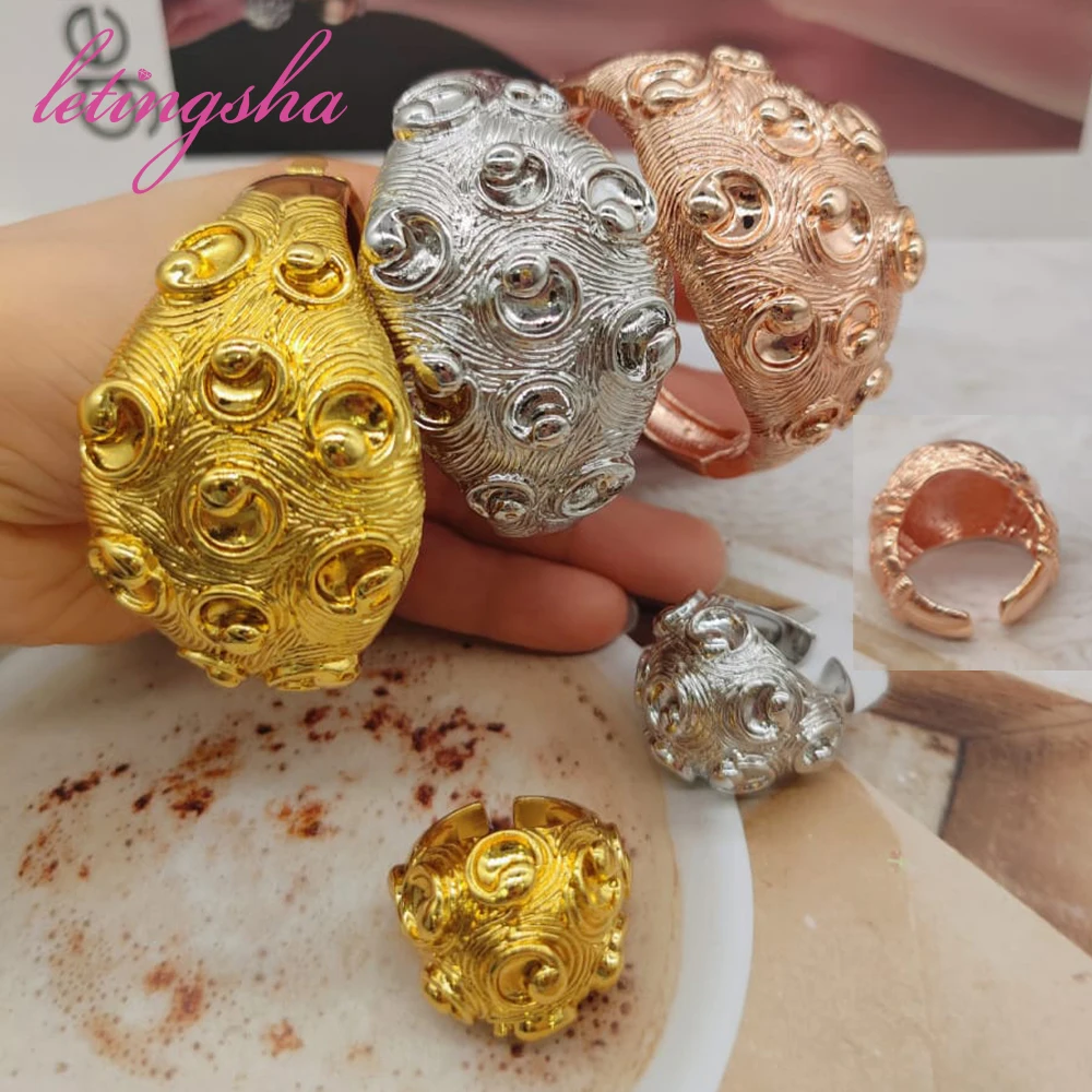 

Браслет с женским кольцом, красочные ювелирные изделия, нигерийский браслет из 18-каратного золота, подарок для свадебной вечеринки, Дубайский браслет с полым дизайном