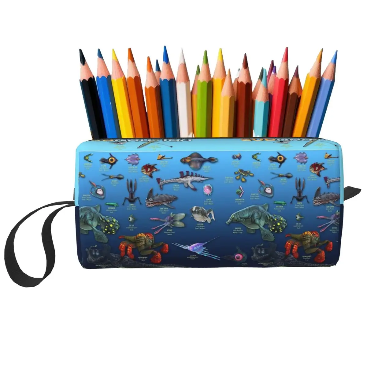 Cartoon Popular Subnautica Below Zero Pencil Case for Students Pen Box Pencil Bag Stationery Supplies Women Organizer Pouch