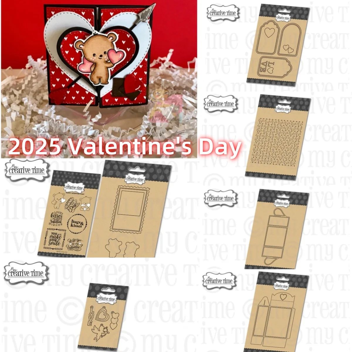 

Love Heart Card Box Tag Hugs Metal Cutting Dies Clear Stamp Hot Foil DIY Scrapbook Decoration Template 2025 Valentine's Day