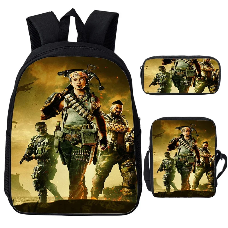 Jeu Call Of Duty Warzone Sacs à dos pour garçons et filles, sac d'école pour enfants, sac à dos pour étudiants, sac à dos de voyage, sac à dos cadeau, ensemble de 3 pièces