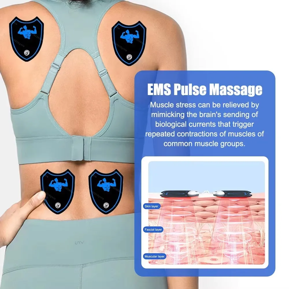 Electrostimulation Patches Tens Electrode Pads for EMS Muscle Stimulator Electric Massager Replacement Conductive Gel Sticker