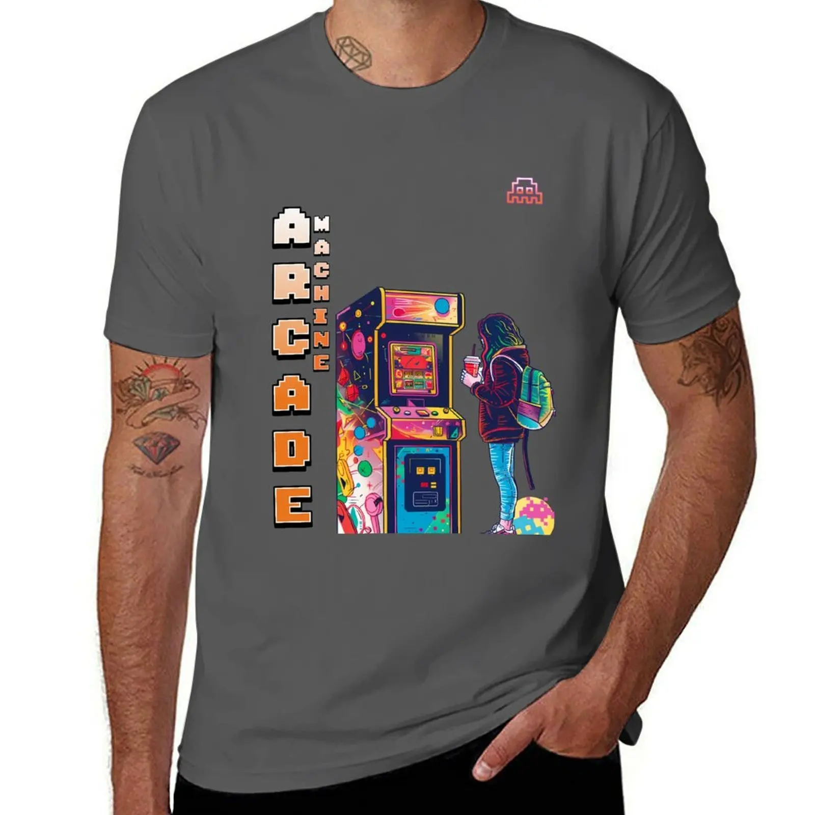 

Pixelated Odyssey: Travel through the History of Arcade Machines T-Shirt Basic Casual Wear Short Sleeve Top
