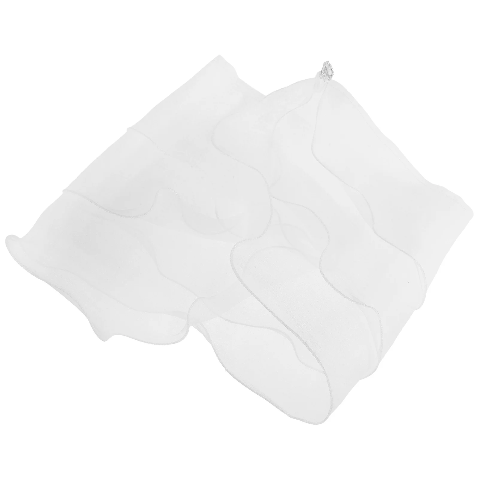 Bruids Chiffon Sjaal Drielaags Bubble Gaas Zacht Rimpelbestendig Bruiloft Stola Strik Rand Decoratieve Wrap Voor